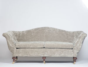 gray velvet vintage sofa for rent philadelphia