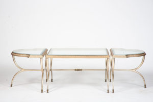 glass and gold coffee table for events