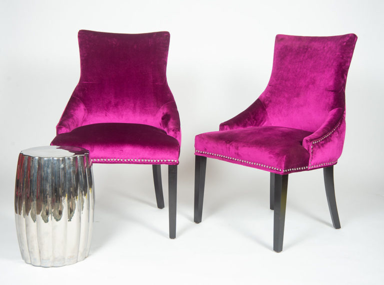 magenta velvet chairs furniture rentals