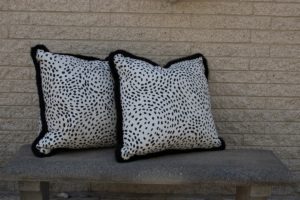 modern black and white pillows rented grandeur