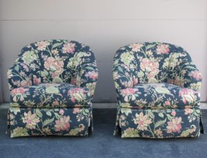 floral chairs for rent home staging