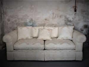 ivory damask sofa furniture rental philadelphia