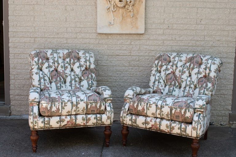 east indian fabric chairs for home staging