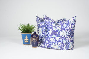 blue and white chinoiserie pillows