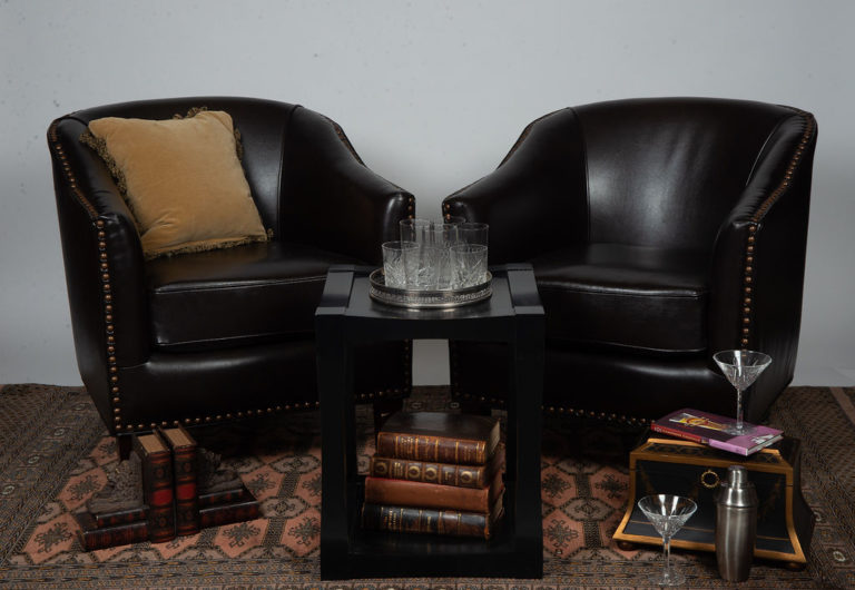 leather club chairs for home staging philly