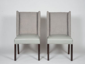 modern gray wingback chairs home staging philadelphia