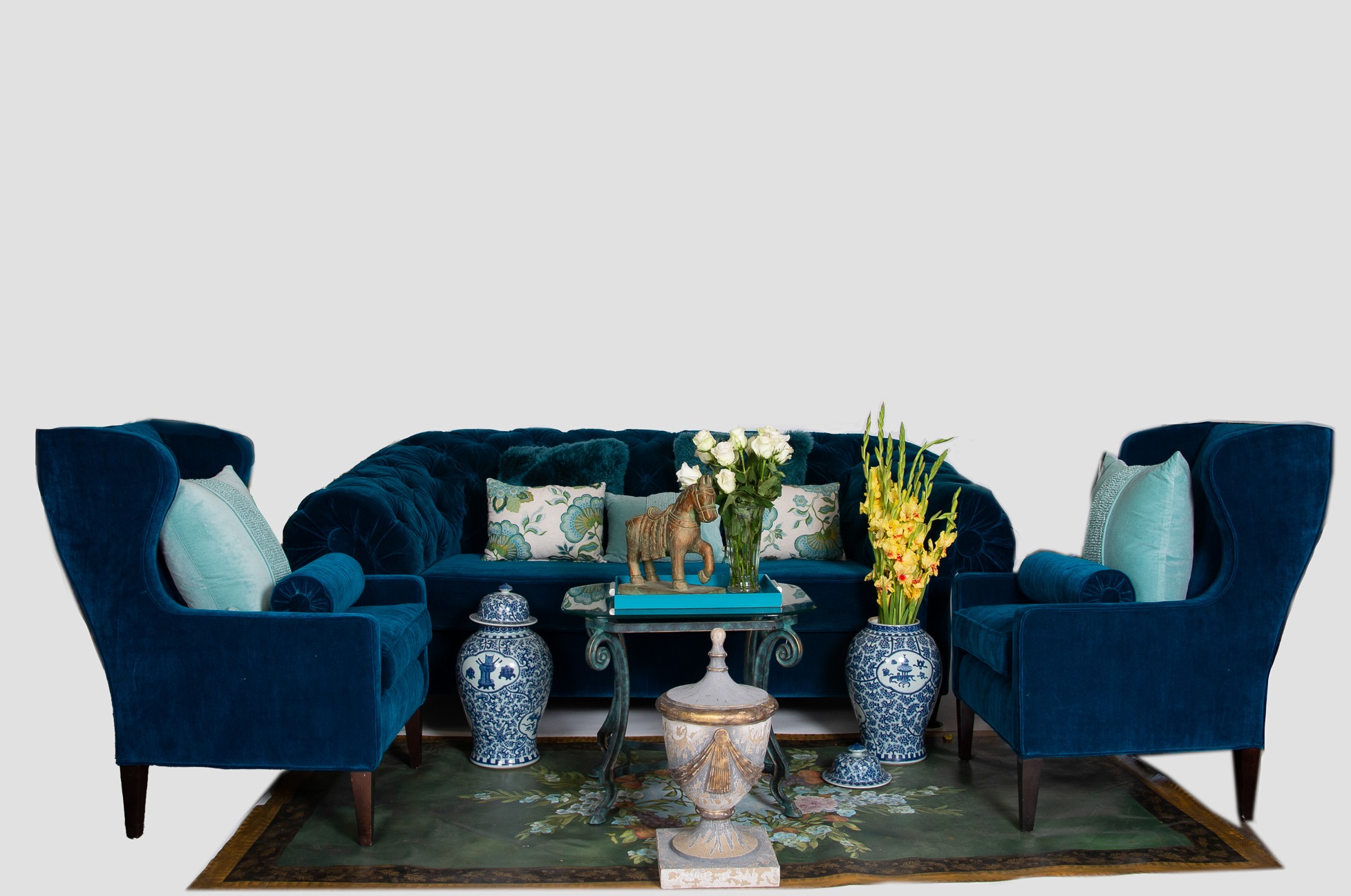 blue velvet furniture for rent philadelphia